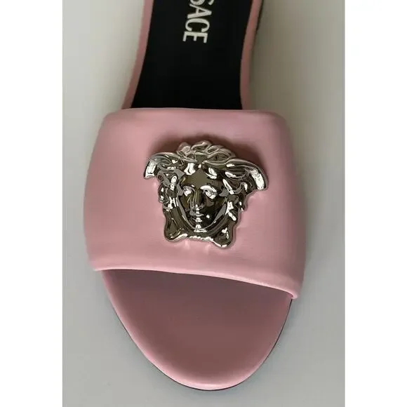 VERSACE Medusa Women's Rose Sandals 7 US (37 Euro) 1009428 Spain NIB $850 - Picture 4 of 13